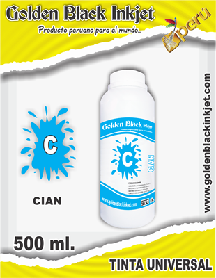 Frasco 500ml de Tinta CIAN para Recarga de Cartuchos HP, Canon, Lexmark